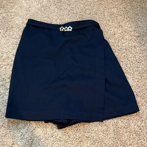 Navy uniform Skort with Floral Detail